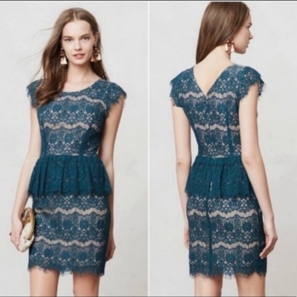 Anthropologie Dresses & Skirts - Anthropologie Maeve Elsa Peplum Lace Dress Small